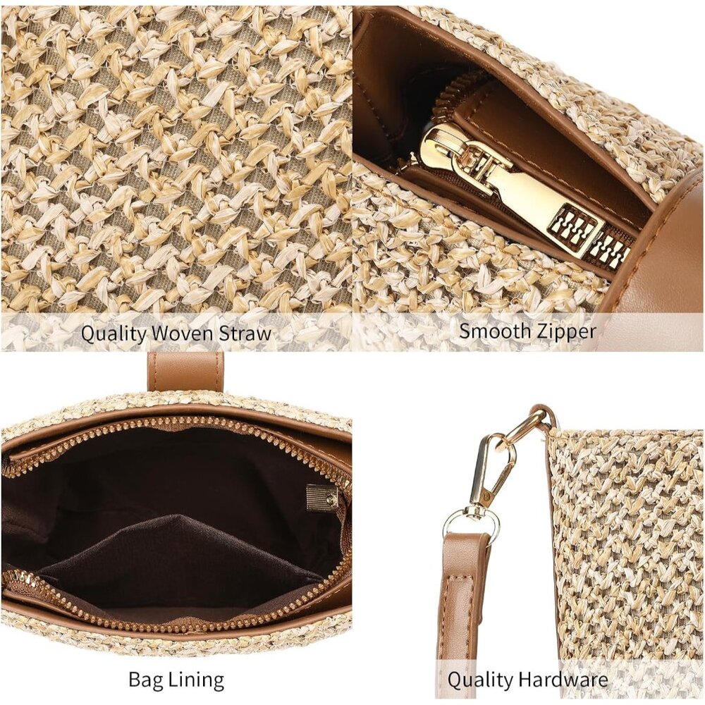 Chic Adjustable Straw Shoulder Bag - Lightweight … - image 6